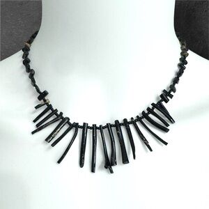 VINTAGE Genuine Black Natural Branch Coral Necklace